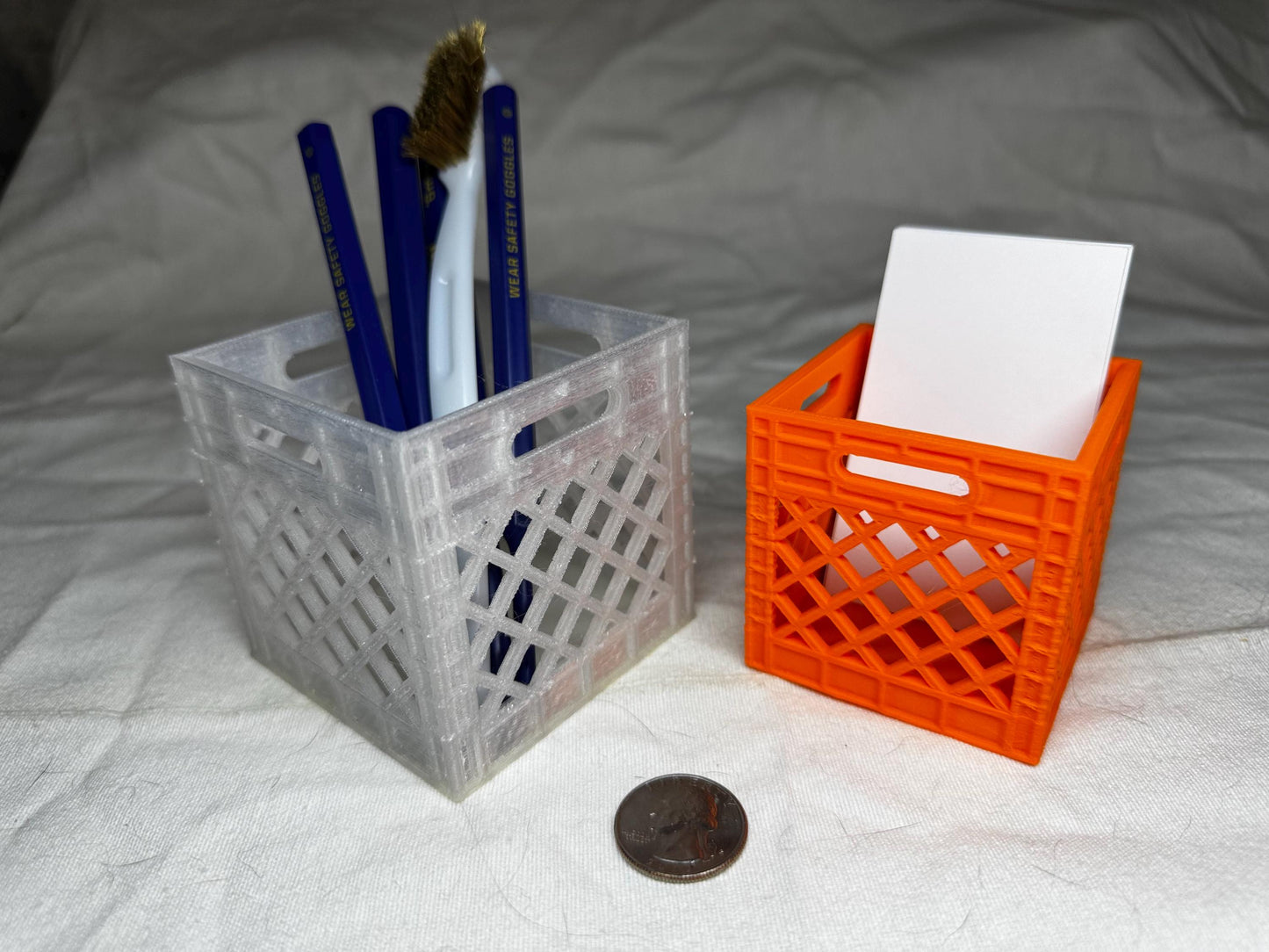 Mini Crates: Desk Organizer for Business Cards & Pens