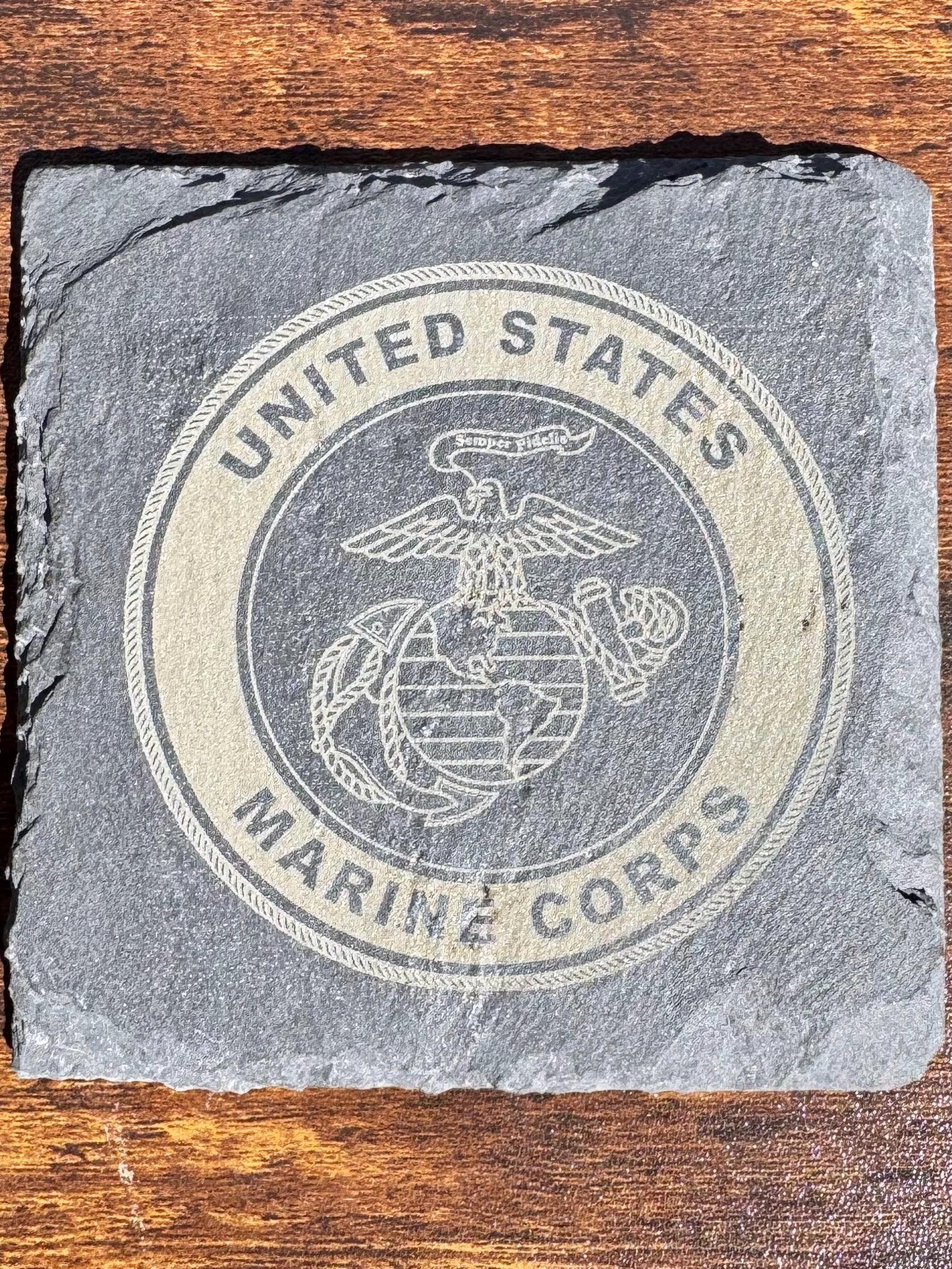 Laser Engraved Service Branch Seal Stone Coasters