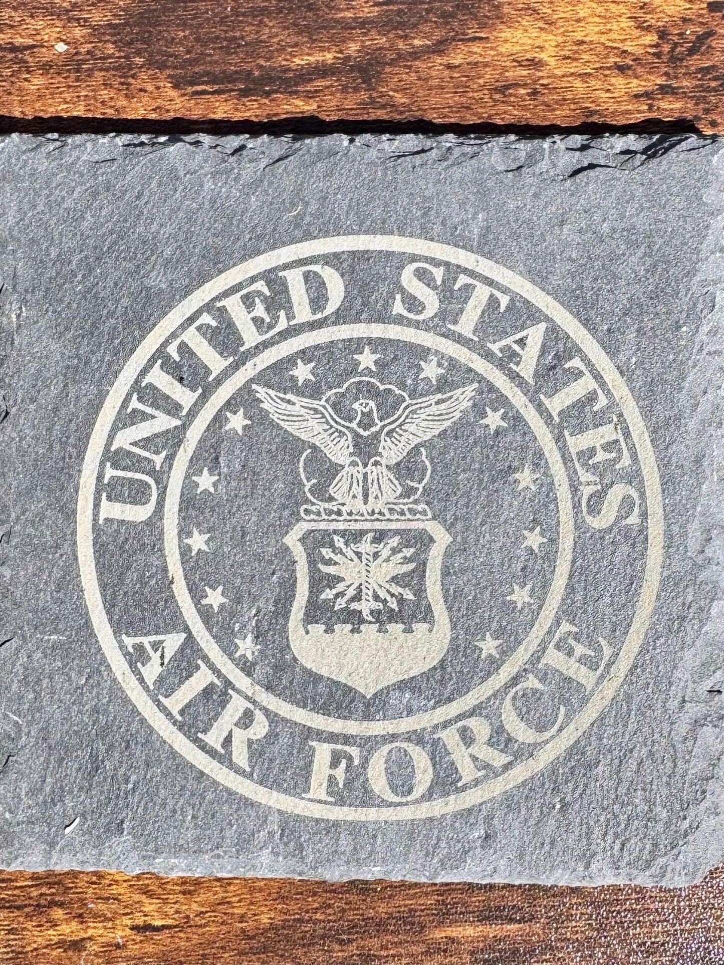 Laser Engraved Service Branch Seal Stone Coasters