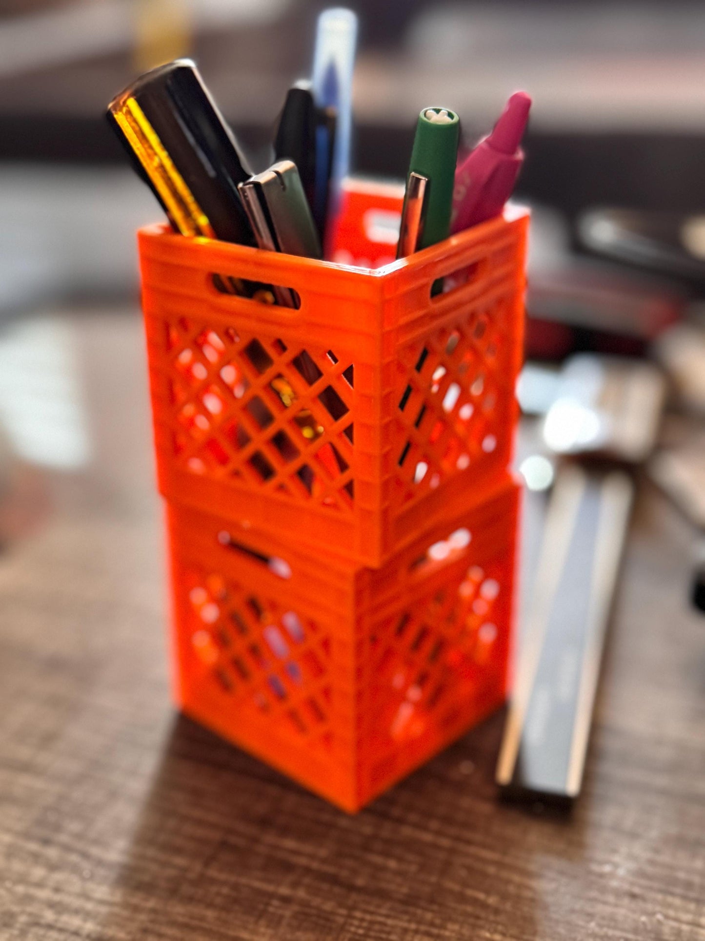 15% Bigger Stacked Crate Pen/ Brush Holder XL