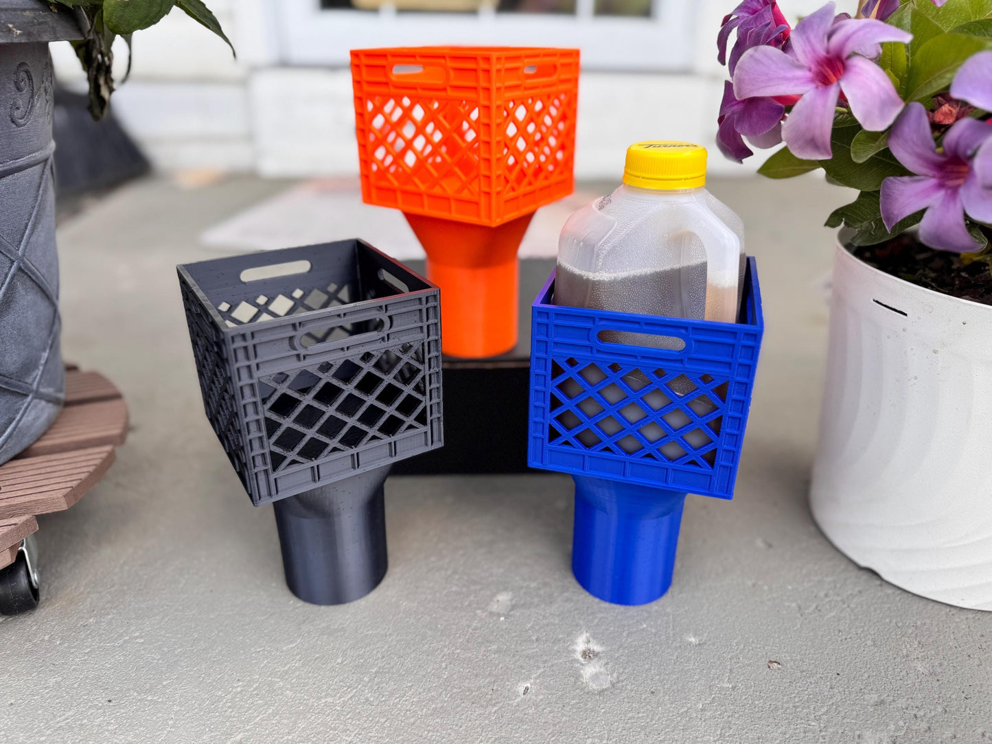 Quart Crate Cupholder: Car Beverage Jug Adapter